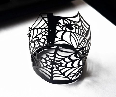Halloween Spider Web Hollow Paper Candle Lampshade Laser Lace Tea Light Holder For Party Table Decoration Spiderweb Wrapper