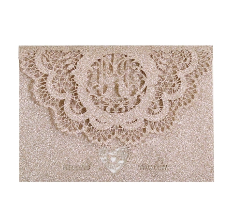 Laser Cut Wedding Invitations Glitter Hollow Out Lace Invitation Cards For Wedding Birthday Party Ceremony Greeting Card Shells