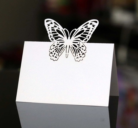 Butterfly Laser Cut Place Cards Pearlescent Paper Table Seating Cards For Wedding Banquet Dinner Party Events Decorative