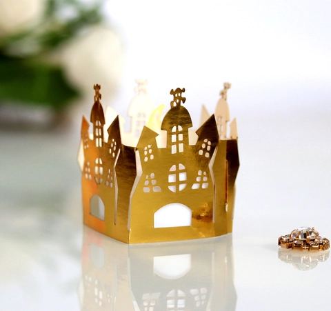 Halloween Castello Zucca Taglio Laser Carta Candela Avvolgere Cavo Tè Luce Paralume Gotico Decorativo Lanterna Copertura Per Festa