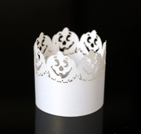 Halloween Kürbis Hexe Schloss Laser Geschnitten Papier Kerzenhüllen LED Teelichthalter Lampenschirme Party Tisch Deko