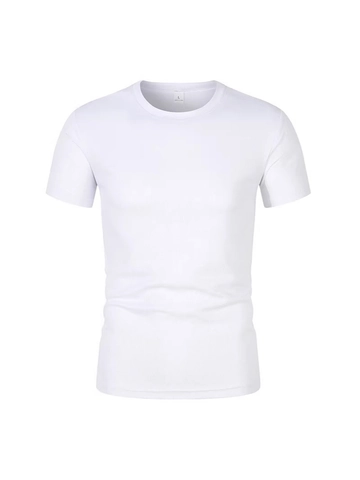 Men's Summer Quick Dry Mesh Athletic T-Shirt Round Neck Short Sleeve Solid Color Loose Breathable Sports Gym Running Top