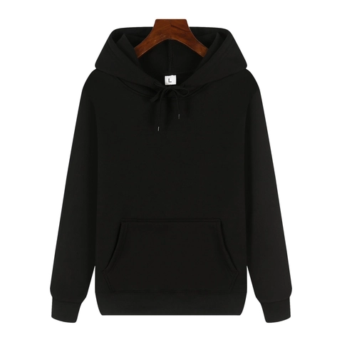 Sudadera con Capucha para Hombre Color Sólido Forro Felpa Pullover Casual Manga Larga Con Bolsillo Canguro Ropa Deportiva