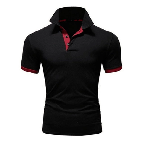 Ανδρική Μπλούζα Πόλο Slim Fit Κοντομάνικη Business Casual Με Χρωματική Αντίθεση Αναπνεύσιμο Μείγμα Πολυεστέρα Βαμβακιού Καλοκαιρινό Top Μόδα