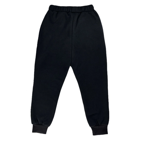 Warm Children Joggers Thickened Polyester Blend Sweatpants For Boys Girls Elastic Waist Ribbed Cuffs Casual Sports Pants