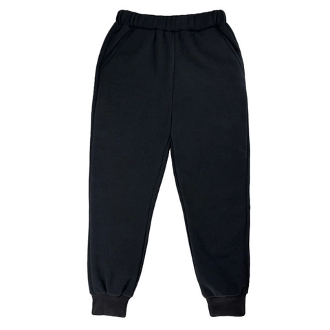 Warm Children Joggers Thickened Polyester Blend Sweatpants For Boys Girls Elastic Waist Ribbed Cuffs Casual Sports Pants