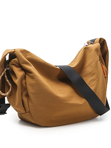Grand Sac Hobo en Nylon pour Femmes Style Coréen Sac Bandoulière Plissé Simple Sac à Épaule Décontracté Quotidien Sac Messager