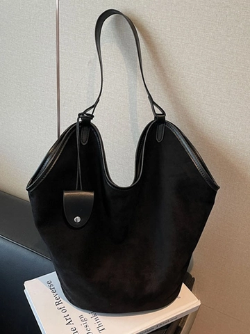 Bolso Tote de Gran Capacidad Vintage para Mujer de Cuero PU Textura Esmerilada Bolso de Hombro Minimalista Conmuta Hobo Moda Bolso Diario