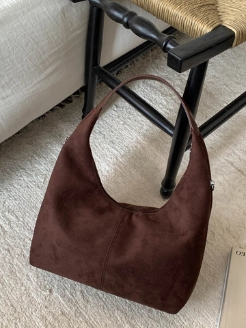 Vintage Wildlederimitat Große Kapazität Hobo Tasche Für Damen Retro Dumpling Schultertasche Weiche Ziernaht Vielseitige Handtasche