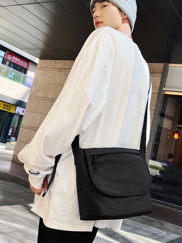 Borsa a Tracolla in Nylon di Grande Capacità Impermeabile Casual Messenger Per Studenti Uomo Donna Pendolarismo Quotidiano