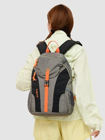 Women's Lightweight Oxford Fabric Color Contrast Travel Backpack Outdoor Sports Expandable Large Capacity Casual Rucksack