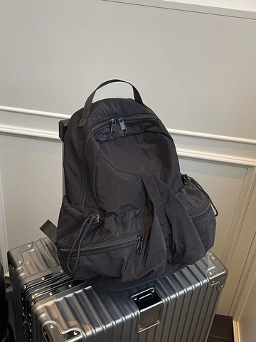 Mochila de Nailon Arrugado para Mujer Multi-bolsillo Bolsa Escolar Ligera para Estudiantes Universitarios Mochila Casual