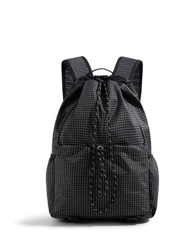 Lichtgewicht Nylon Rugzak met Trekkoord Dames Heren Geruit Patroon Grote Capaciteit Outdoor Sport Reizen School Schoudertas