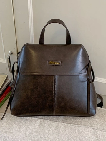 Vintage PU Leren Rugzak Voor Dames Grote Capaciteit Mode Casual Schoudertas Retro Bruin Rugzak Schooltas