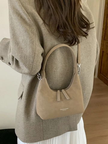 Borsa Dumpling da Donna in Pelle PU Opaca Retrò Borsa a Spalla Hobo Minimalista Borsa a Tracolla Casual Alla Moda