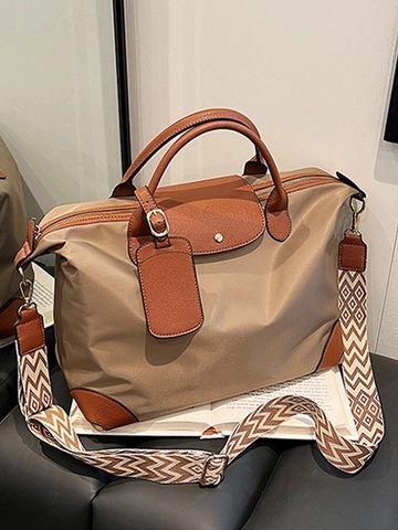 Bolso de Mano de Nailon de Gran Capacidad para Mujer Bolso Bandolera Impermeabile Con Asas de Cuero Casual Conmutar Bolso de Viaje