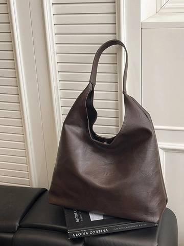 Borsa Tote Hobo in Pelle PU da Donna Grande Capacità Con Pochette Borsa a Tracolla Pieghettata Rétro Borsa Sotto l'Ascella Minimalista