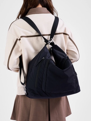 Femmes Grande Capacité Nylon Fourre-Tout Sac à Dos Multi-Poches Fonctionnel Sac à Bandoulière Mode Décontracté Polyvalent Sac de Voyage