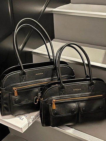 Vintage PU Lederen Schoudertas met Meerdere Zakken voor Dames Grote Capaciteit Tote Tas Casual Handtas