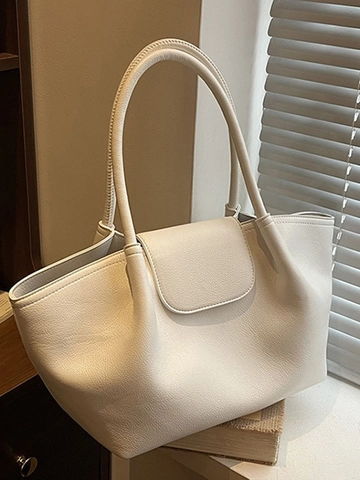 Damen Große Kapazität PU Leder Tote Tasche Mode Nähte Schultertasche Vielseitige Pendler Unterarm Tasche Weiche Casual Handtasche