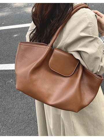 Damen Große Kapazität PU Leder Tote Tasche Mode Nähte Schultertasche Vielseitige Pendler Unterarm Tasche Weiche Casual Handtasche