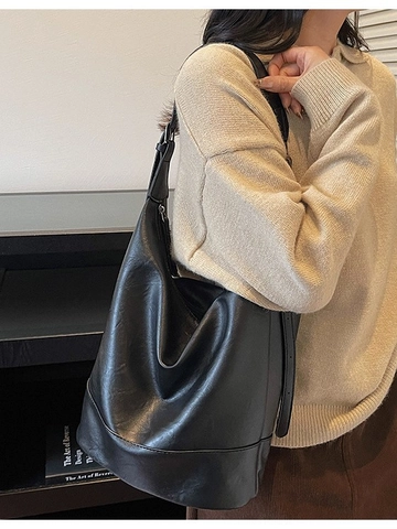 Sac Seau en Cuir PU Vintage pour Femmes Grande Capacité Hobo Sac Bandoulière Sac à Épaule pour Trajet Quotidien Sac à Main Mode