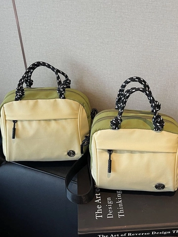 Borsa a Tracolla in Nylon Leggero da Donna Con Manico Intrecciato Borsa a Spalla Minimalista Versatile Piccola Borsa a Mano Casual
