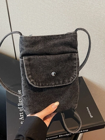 Women Vintage Washed Denim Crossbody Bag Small Cotton Mobile Phone Bag Casual Lightweight Outdoor Daily Shoulder Pouch Bag