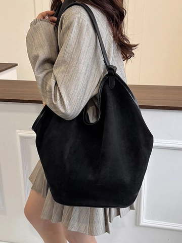 Borsa Tote da Donna Grande Capacità Stile Coreano Borsa a Spalla in Pelle PU Smerigliata Hobo Con Pochette Coordinata