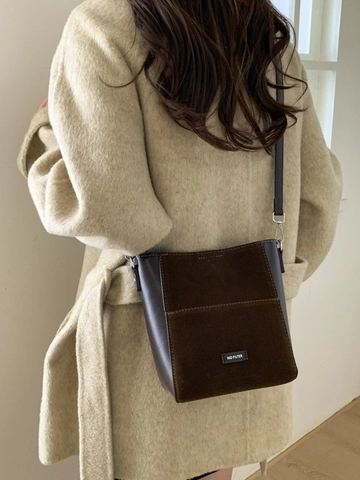 Sac Seau Rétro Femme en Cuir PU Imprimé Léopard Épissage Mat Grande Capacité Sac à Bandoulière Minimaliste Ensemble