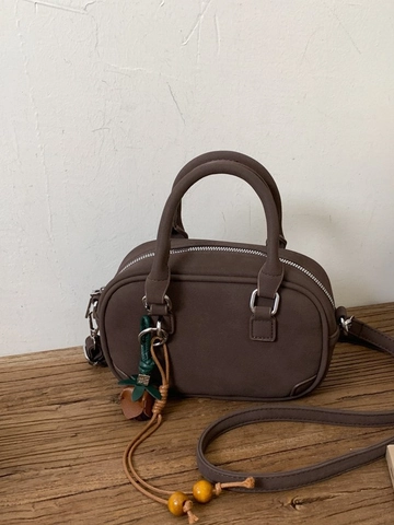 2026 Nuovo Stile Borsa a Tracolla Boston in Pelle PU per Donna Borsa a Mano Retrò Piccola Borsa Quadrata Con Pendente a Fiore Quotidiana