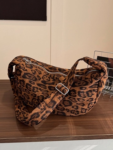 Dames Retro PU Leer Luipaard Zebra Print Hobo Tas Grote Capaciteit Halve Maan Crossbody Tas Casual Woon-werk Schoudertas