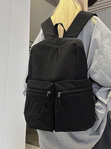 Large Capacity Casual Nylon Backpack For College Students Waterproof Lightweight Travel Laptop Bag With Multiple Pockets Multi Color