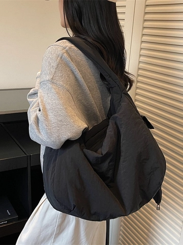 Große Kapazität Waschtuch Umhängetasche Für Damen Plissiert Hobo Schultertasche Minimalistisch Täglich Pendler Bag Messenger Tasche