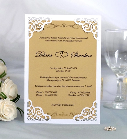 Inviti di Nozze in Stile Europeo Tagliati al Laser Con Design a Fiori in Pizzo Svuotato Carta Perlata per Matrimonio Fidanzamento Festa