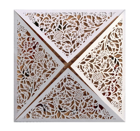 Elegant Laser Cutout Rose Wedding Invitation Set Lace Pearlescent Paper Invitation Cards With Envelopes For Party Banquet