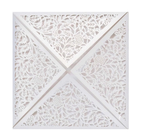 Elegant Laser Cutout Rose Wedding Invitation Set Lace Pearlescent Paper Invitation Cards With Envelopes For Party Banquet