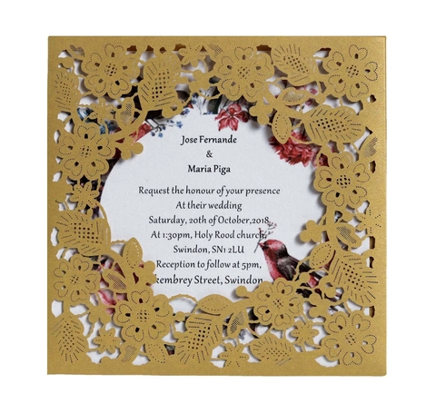 Biglietto d'Invito di Nozze Floreale a Taglio Laser in Stile Europeo Carta Perlata Biglietto di Auguri Cavo per Celebrazione Matrimonio Festa