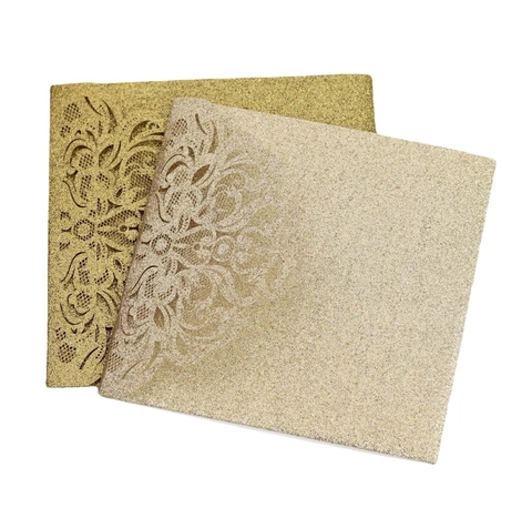 European Style Laser Cut Glitter Invitation Cards Hollow Floral Wedding Invitation Pocket For Party Luxury Greeting Cards