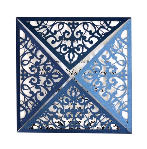 Προσκλητήρια Γάμου Laser Cut Περλέ Χαρτί με Διάτρητη Δαντέλα Προσκλητήρια για Γάμο Αρραβώνα Γενέθλια Συμπόσιο Διακόσμηση