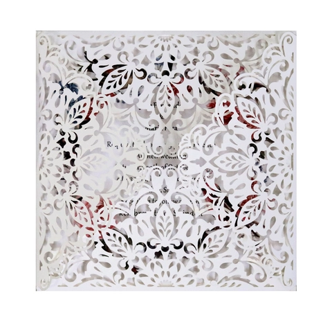 Inviti di Nozze Taglio Laser Design Intagliato in Pizzo Carta Perlata Biglietti d'Auguri Con Fogli Interni Buste per Festa Matrimonio