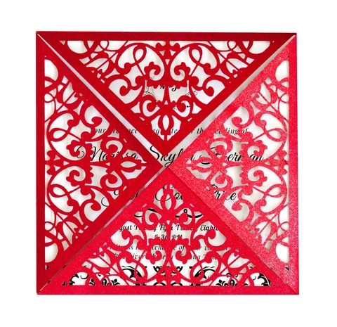 Προσκλητήρια Γάμου Laser Cut Περλέ Χαρτί με Διάτρητη Δαντέλα Προσκλητήρια για Γάμο Αρραβώνα Γενέθλια Συμπόσιο Διακόσμηση