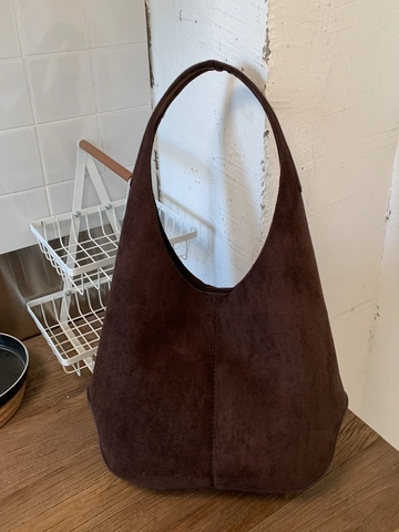 Bolso de Hombro Hobo de Gran Capacidad de Gamuza Vintage para Mujer Bolso Tote Cepillado de Color Sólido Con Hebilla Magnética