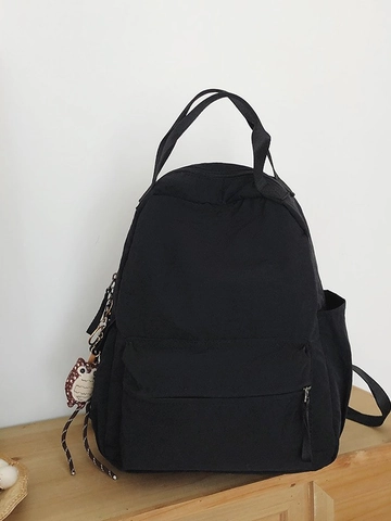 Zaino in Nylon Minimalista Grande Capacità per Uomo Donna Borsa da Scuola Stile Coreano Resistente all'Acqua Borsa da Viaggio All'Aperto Con Ciondolo