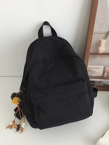 Zaino in Nylon Leggero a Grande Capacità Stile Coreano Borsa da Scuola Versatile per Donna Studenti Zaino Casual Con Ciondolo