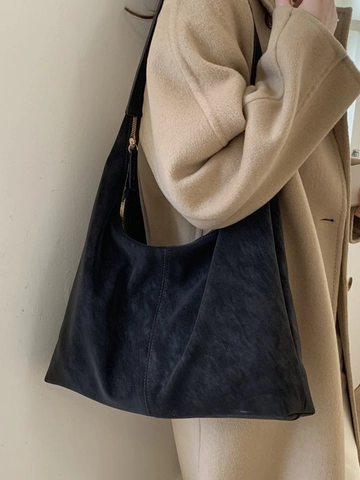 Bolso Tote de Cuir PU de Gran Capacidad para Mujer Minimalista Bolso de Hombro Hobo Con Pespunte Textura Mate Bolso Diario