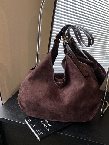 Bolso Tote Vintage de Gran Capacidad para Mujer de Cuero PU Esmerilado Bolso de Hombro Hobo Color Sólido Casual Diario Oficina