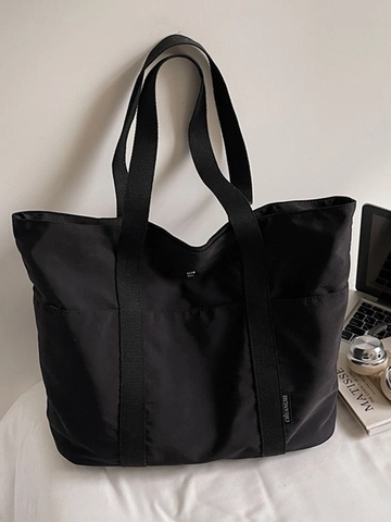 Damen Große Kapazität Stoff Tragetasche Japanisch Minimalistisch Schulterhandtasche Lässig Multi Taschen Reißverschluss Einkaufstasche