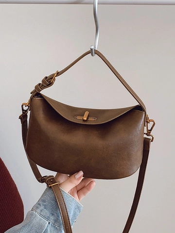 Borsa a Spalla da Donna in Pelle PU Retrò con Nappe e Perline Tracolla Regolabile a Mezzaluna Borsa a Tracolla Moda Leggera
