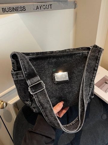 Borsa a Tracolla da Donna in Denim Lavato Retro Borsa Tote Casual di Grande Capacità Borsa a Spalla da Sottobraccio Alla Moda